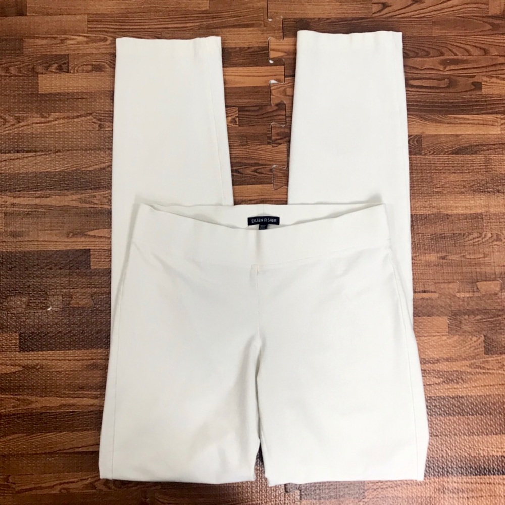 Eileen Fisher Slim Leg Stretch Ponte Pants, Cream / ivory. XS/TP